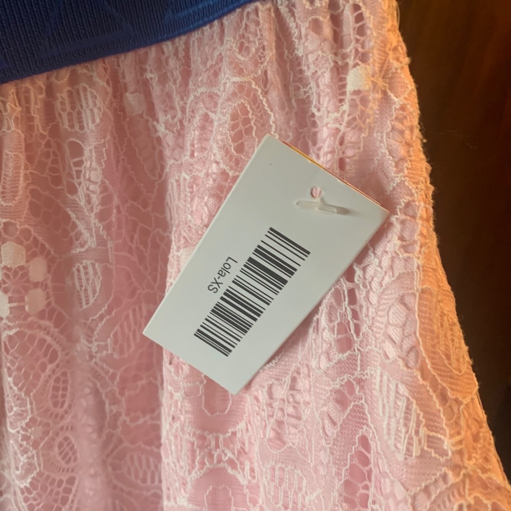 Blue and Pink Lularoe xS Lola skirt NWT